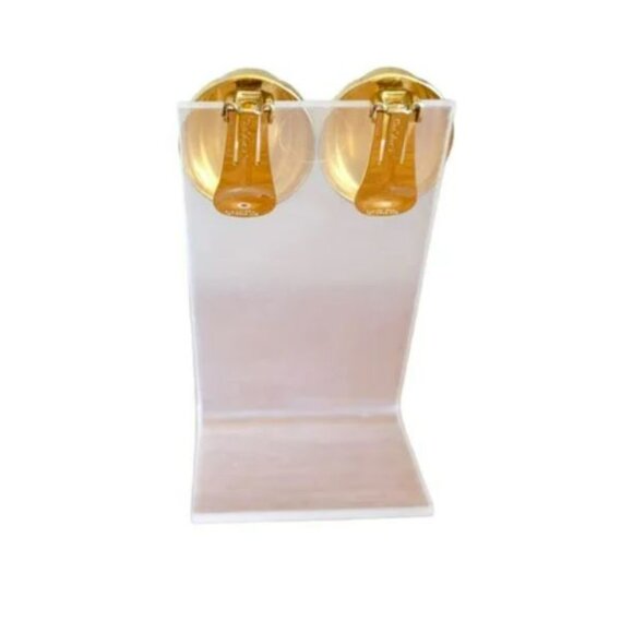 Christian Dior 80s Vintage Gold Clip On Earrings - Picture 3 of 6